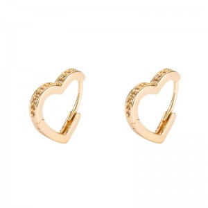 ins gränsöverskridande källa koreanska mode örhängen mässing micro-inlaid zircon örhängen kvinnliga europeiska och amerikanska temperament hjärtformade små örhängen