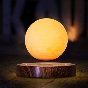 Kreativ present Hem Office Dekorationer Vardagsrum Belysning Touch Switch Magnetisk Floating Bordslampa 3D Levitating Moon Light