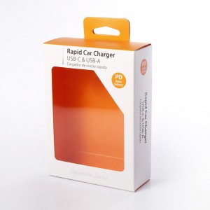 Glänsande laminering Presentpaketfönster Box Pappersförpackningslådor med klart fönster