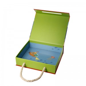 Partihandel anpassad logotyp återvunnet leksak pussel kartong magnetisk flap presentförpackning låda med handtag