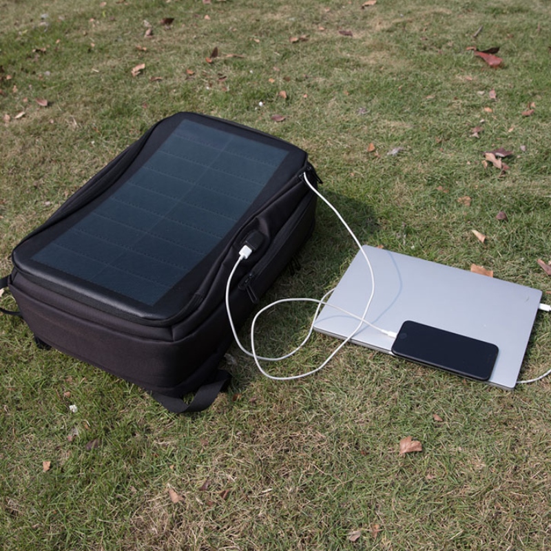 Solar Laddning Ryggsäck Solpaneler Laptop
