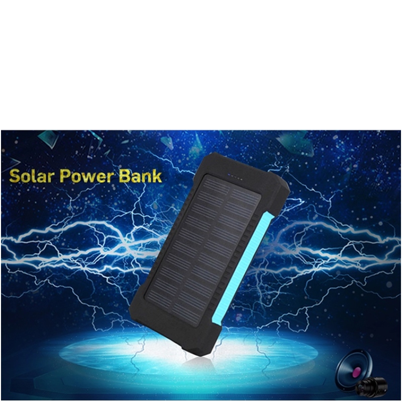 Solar Power Bank Dual USB Power Bank 20000mAh Vattentät Batteriladdare Extern bärbar solpanel med LED-ljus