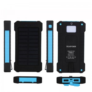 Solar Power Bank Dual USB Power Bank 20000mAh Vattentät Batteriladdare Extern bärbar solpanel med LED-ljus