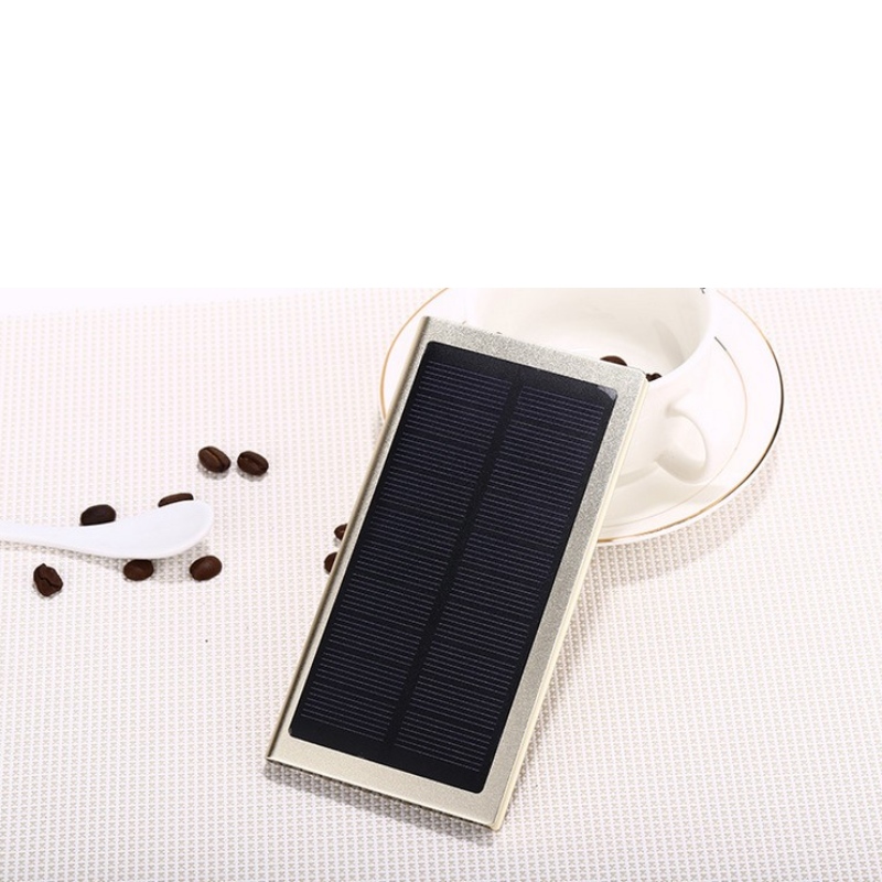 Anpassa logotyp Ultra Thin Portable Extern batteriladdare Dual USB Vattentät Solar Power Bank 20000mAh