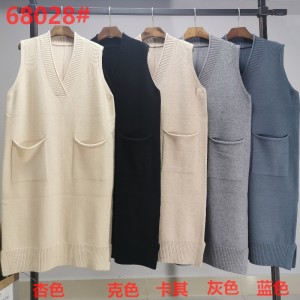 Modig trend Casual Joker Stickad V-Neck Vest 68028#