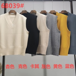 Fashion Trend Enkel Joker Leisure Base Stickning Vest 68039#