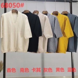 Modig och enkel fritid Joker Foundation Sticka singel sju minuter ärm topp 68050#