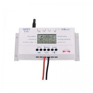MPPT T30 30A Solar Charge Controller 5V USB Laddare 12V 24V Auto Solar Panel Batteri LCD Display Laddare Regulator