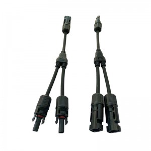 Solarfotovoltaisk kontakt Y Typ 2 Branch En till två Combiner Vattentät manlig och kvinnlig solpanelkabelkontakt