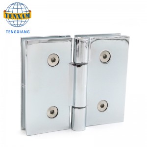 Kina Tillverkare Högkvalitativt glas till glas 180 graders zinklegering duschdörr gångjärn