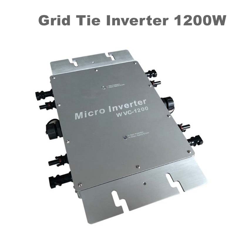 Ren Sine Wave Grid Tie Inverter 1200W 22V-50VDC 80-160VAC Vattentät IP65 Micro Inverter för Solar MPPT-system