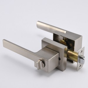 S7809 Samtida fyrkantig integritetsdörrspak för sovrum eller badrum,nyckelfria låsetdörrknappar i satinnickel