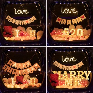 Anpassad Alfabet Arabisk Nummer Marknadsljus 3D LED Letter Sign Night Light Outdoor for Bar Hotel Bröllop Festival Decoration