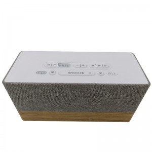 FB-CR320 High-end Wooden Bluetooth Clock Radio Speaker W/Fabric Grill