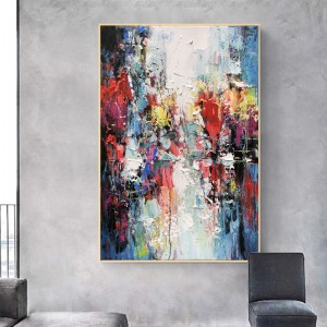 Handgjord enkel abstrakt handmålade entréolja målning hem dekorativ konst arbete på duk