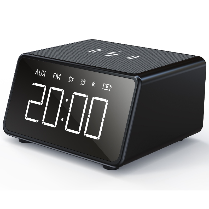 FB-CR01W 1.4INCH Bluetooth Clock Radio med Qi Trådlös laddare