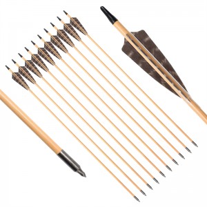 Elong utomhus 117027-01 od9mm 30inch träpil med fjäderbågskytte traditionell båge skytte