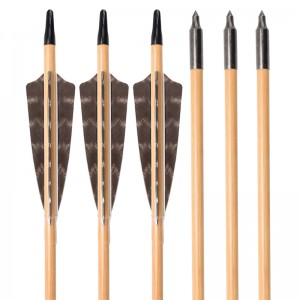 Elong utomhus 117027-01 od9mm 30inch träpil med fjäderbågskytte traditionell båge skytte