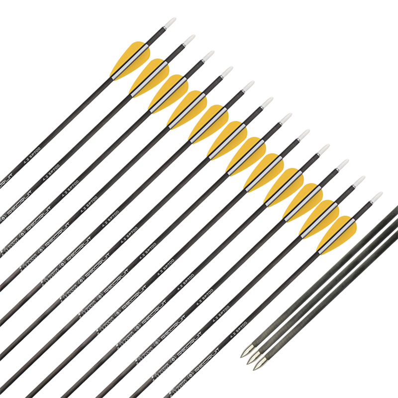 Elong Outdoor 110322 ID4.2MM SP700 Carbon Fiber Arrow Archery Recurve Bow Shooting