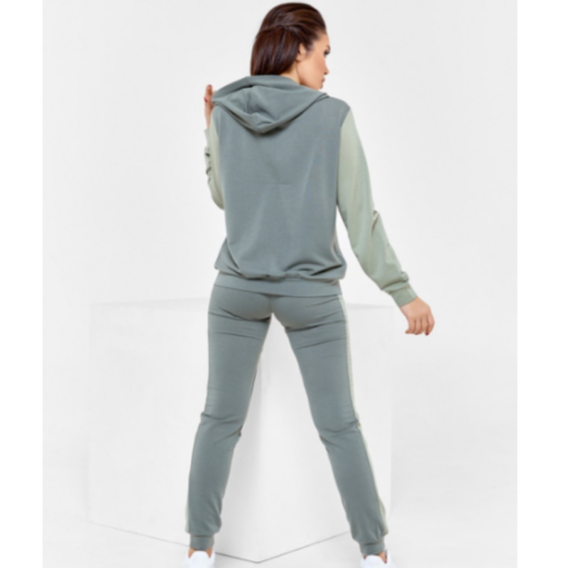 Stickad Zip Sweatshirt med huva och fickor