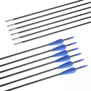 Elong utomhus 110099 ID5mm 28inch glasfiber arrow tiger mönster vinge bågskytte fotografering med