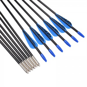 Elong utomhus 110099 ID5mm 28inch glasfiber arrow tiger mönster vinge bågskytte fotografering med