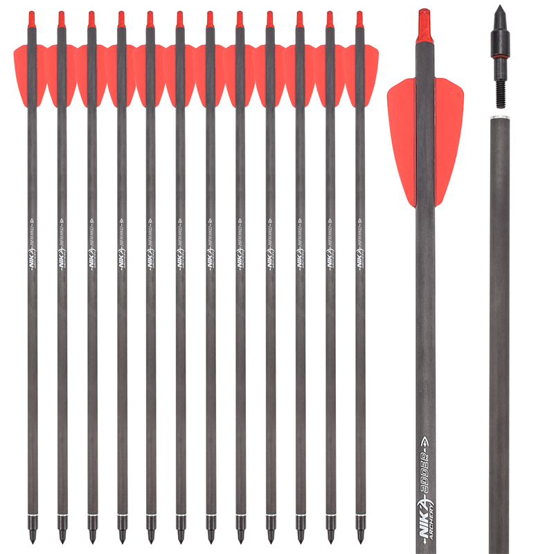 Nika bågskytte 113182-02 15inch ID6.2mm Cobra Rx Carbon Crossbow Bolt Cobra System Crossbow Jakt