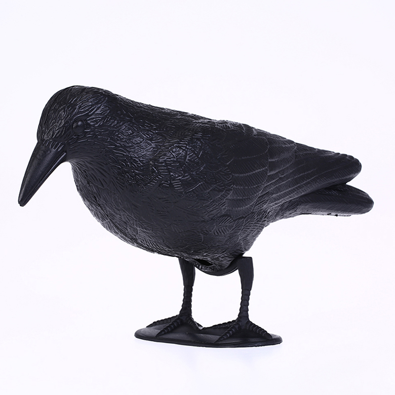 Guguluza står hela kroppen flocking crow decoy jakt plast svart kråka decoys hallows \\\\\\\\\\ 's dag dekor w/feet stake, trädgård dekoration