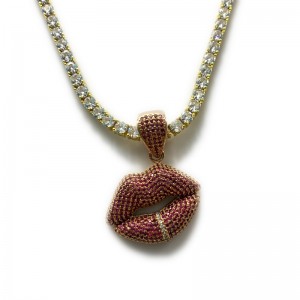 Sexig röd läpp inlagda halsband