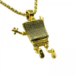 Inlagda Zircon SpongeBob hip hop halsband