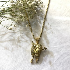 Inlagda Zircon SpongeBob hip hop halsband