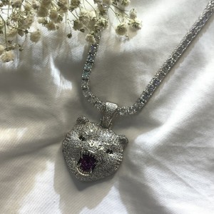 Hip-hop inlaid zirkon hängande tiger hänge