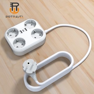Ny produkt tysk standard med linjekontakt, med USB samt typ-C, tyska Standard Board Ytre radplugg, 110-240V AC Universal Socket