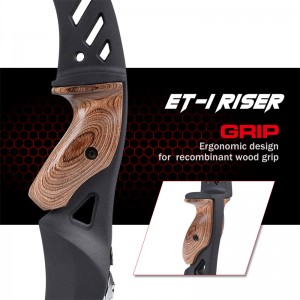 Nika Archery 220026 ET1S 17inch Ilf LH Recurve Riser för Recurve Bow Set Utrustning Mål Utomhus Skytte och Jakt