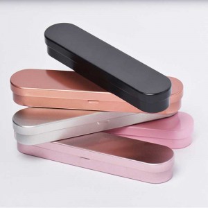 Metalllåda med gångjärnslock frostat presenttennlåda 175 * 38 * 20mm