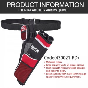 Nika bågskytte 430021 Rh röd färg 3 Tube Hip Quiver Jakt träning Archery Arrow Quiver Holder Bow Belt midja hängande mål quiver