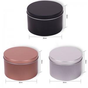 8oz Black Tinplate Candle Jar Aromaterapy Metal Packaging Candle Jar 85 * 50mm