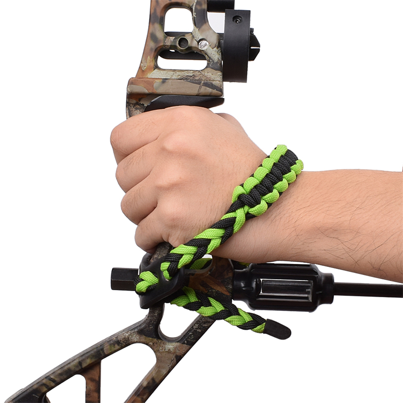 Elong Outdoor 470015 Wrist Sling Leather Metal Gromet Green Bågskytte Förening Bow Shooting Jakt