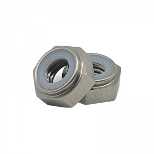 Carbon Steel Hex-mutter inbyggd gummiring Rostfritt stål Fräsning Precision CNC Vridningsdelar