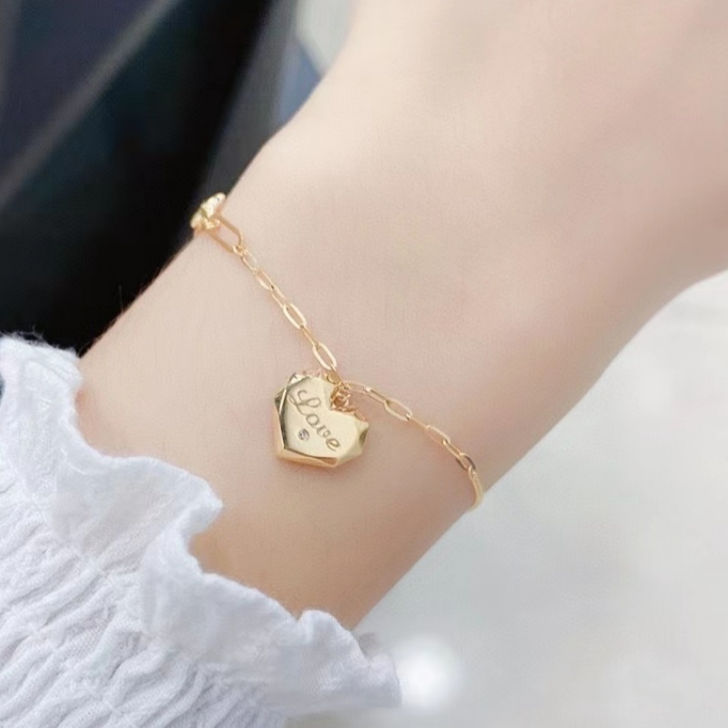 Tuochen Smycken Tillverkare Mode Design 18K/14K/10/9K/Silver 925 Guld Hjärta Style Armband för kvinnor