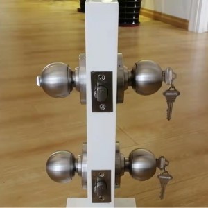 7204 Dörrvred Cylindrical Lock Keyed Entry Function Exterior Satin Chrome Finish, ANSI/BHMA Grad 2 Commercial Door Knob For Heavy Duty Use