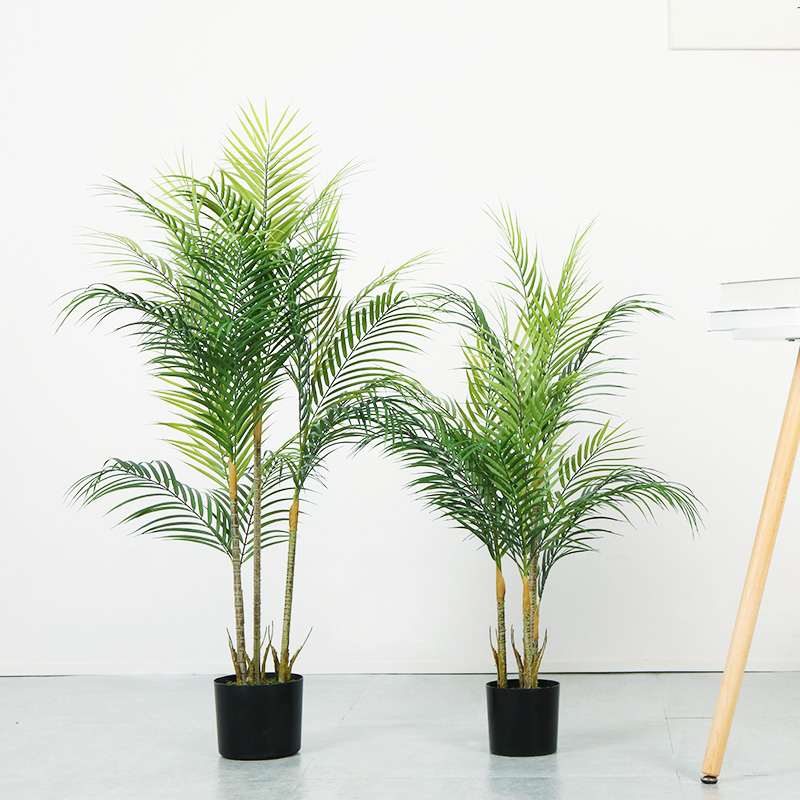 Varm Försäljning Fake Gröna Växter Plast Konstgjorda Palm Träd Konstgjorda Växter Phoenix Palm med kruka för heminredning