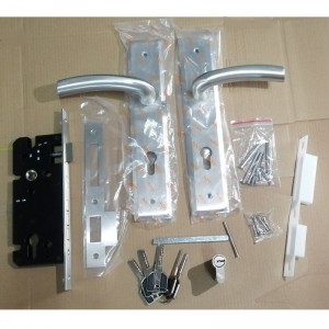 6003 Långt plattdörrhandtag i rostfritt stålspak, modern modern mortise -lås