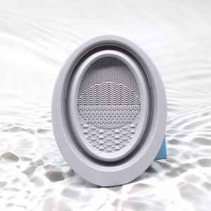 Silikon Makeup Brush Rengöring Mat, Fällbar Makeup Brush Rengöring Skål