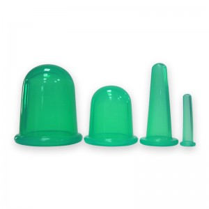 Bra användning Silikon Vakuum Facial Cupping Massage Cups Set