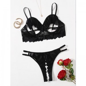 Ny Hot Fashion Black Hollow Out Lace Mesh Women Mini Dress Sexy Lingeri