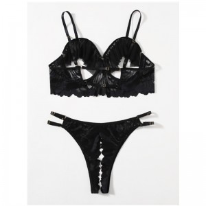 Ny Hot Fashion Black Hollow Out Lace Mesh Women Mini Dress Sexy Lingeri