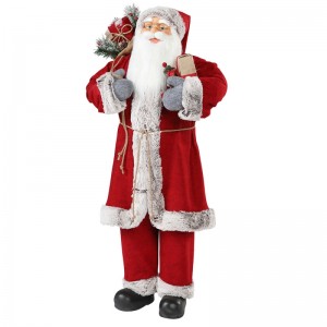 30 ~ 110cm Julstående Santa Claus med presentväska prydnad dekoration festival semester figurinsamling traditionell xmas
