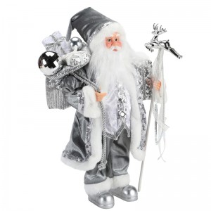 45 ~ 62cm Julstående Santa Claus prydnad dekoration figurinsamling tyg semesterfestival xmas plysch objekt