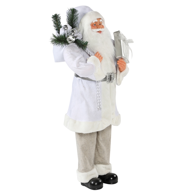 30 ~ 110cm jul vit stående Santa Claus presentväska prydnad dekoration festival semester figurinsamling traditionell xmas